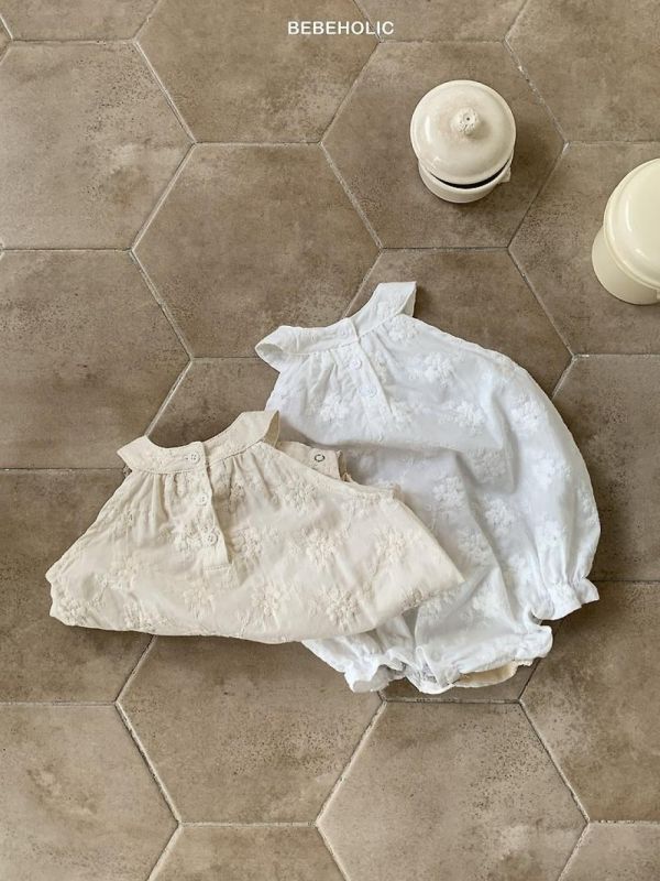 長春藤花紋寶寶款氣質連身服 Bebe holic Korea,韓國童裝,韓國Bebe holic,奶茶系寶寶,女寶穿搭