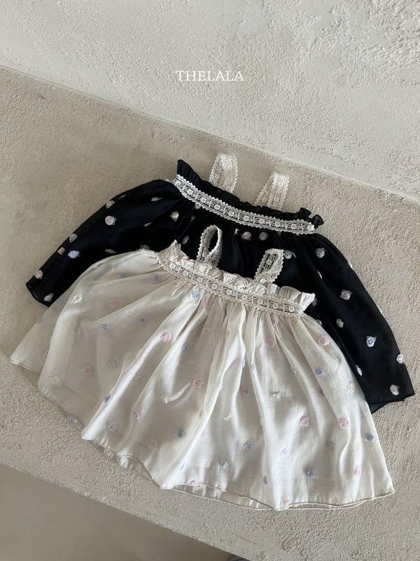 棉花糖點點吊帶洋裝 姊妹裝 帽子另售 