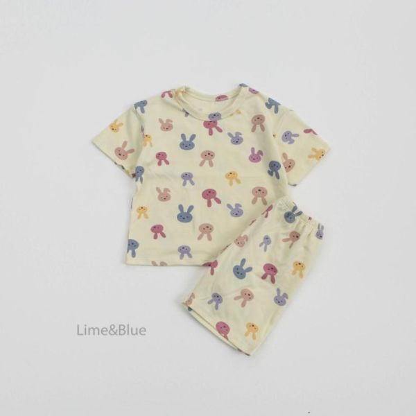 韓國LIME&BLUE小兔兔滿版居家服 親子系列 親子裝,居家服,睡衣,LIME&BLUE