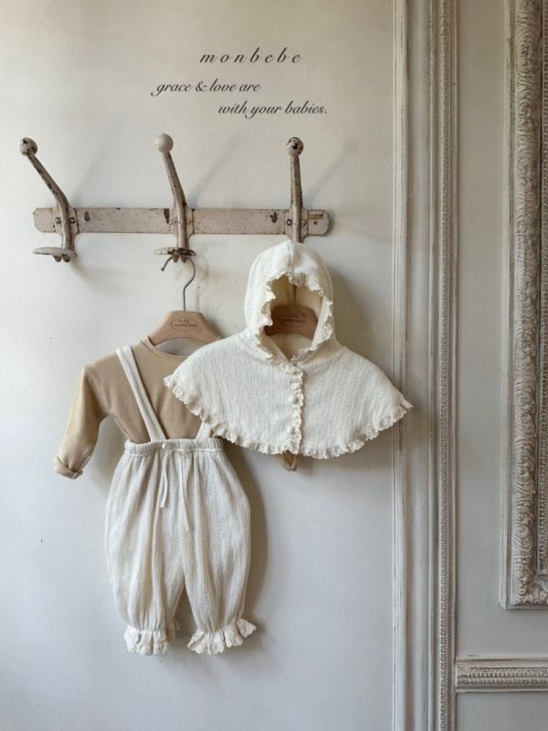 復古蕾絲邊燈籠吊帶褲 