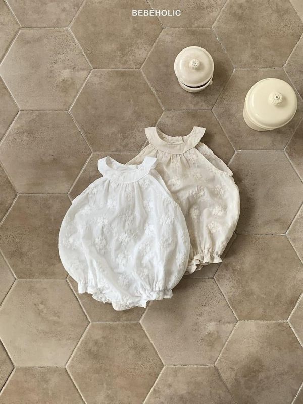 長春藤花紋寶寶款氣質連身服 Bebe holic Korea,韓國童裝,韓國Bebe holic,奶茶系寶寶,女寶穿搭