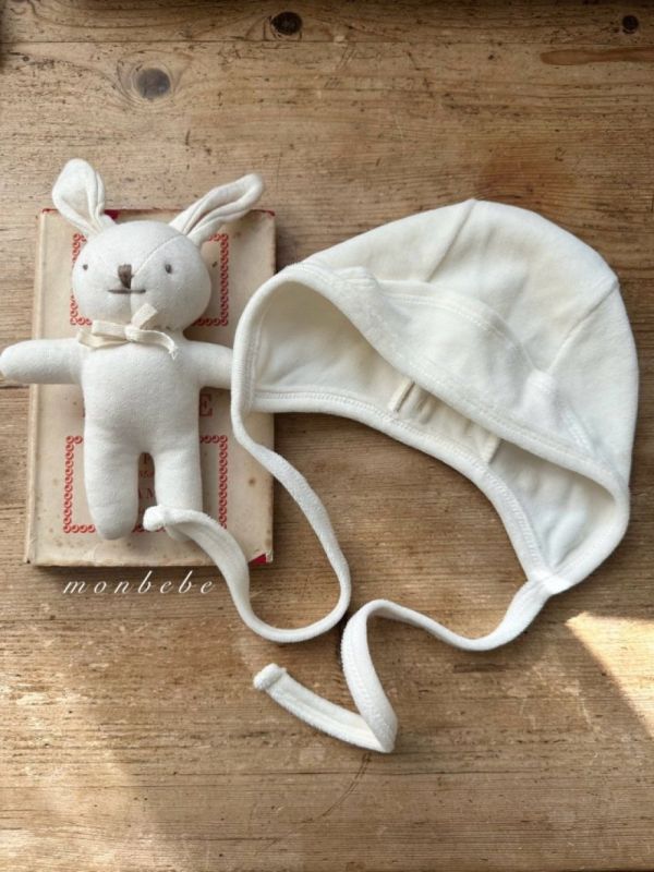 寶寶綁帶棉絨軟帽 