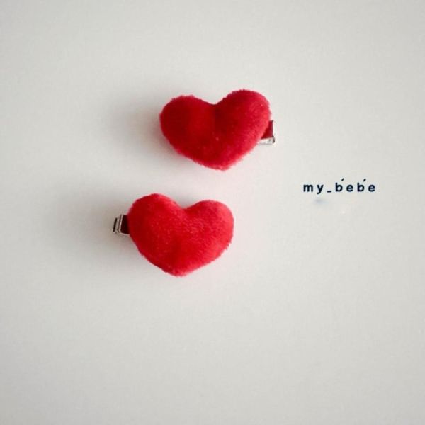 韓國手工髮飾 迷你愛心夾（一組2入） 