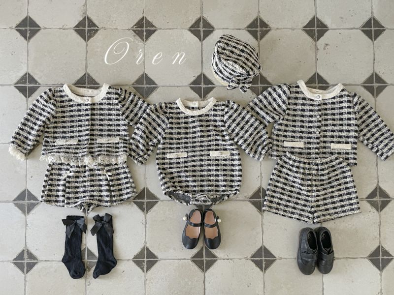 Bebe-格紋蝴蝶結貝雷帽 可成套搭配 