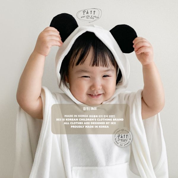 竹棉動物斗篷浴巾 ikii korea