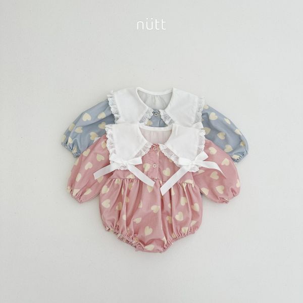 蝴蝶結大翻領愛心連身衣 姊妹裝 