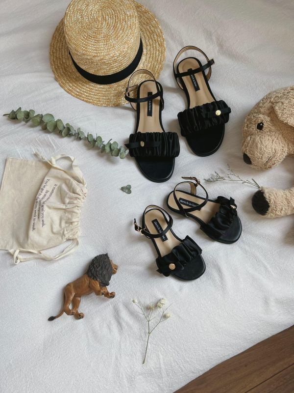 親子系列 小香風優雅金釦氣質涼鞋 