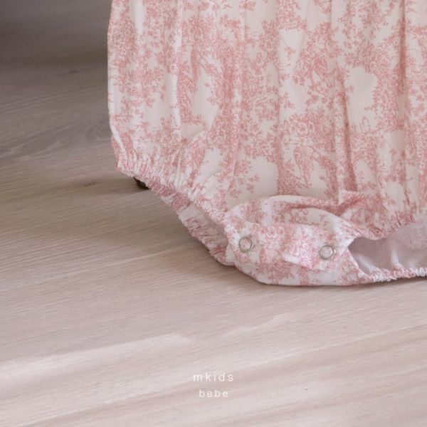 翻領小花蕾絲手工寶寶包屁衣 女寶,韓國童裝,M Kids,品牌童裝,質感童裝