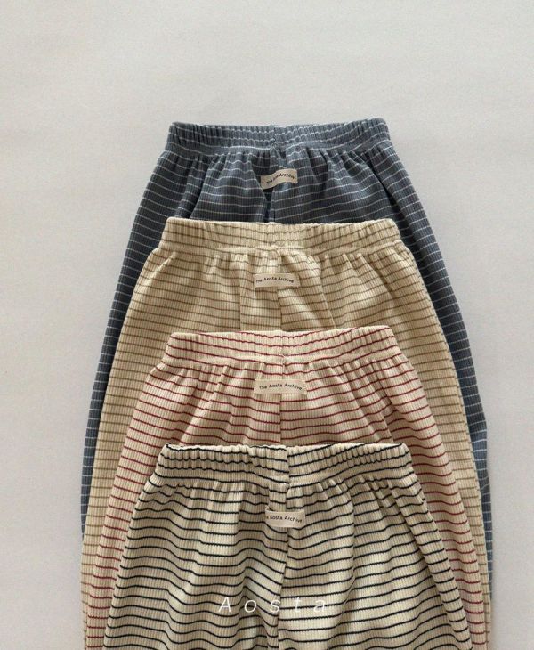 橫紋百搭基本款棉褲 