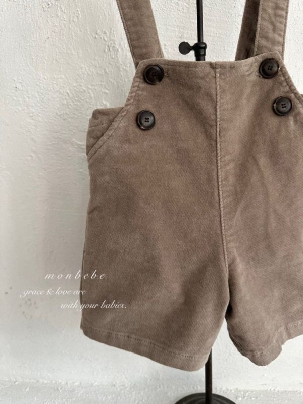 復古小工匠質感燈芯絨吊帶短褲 