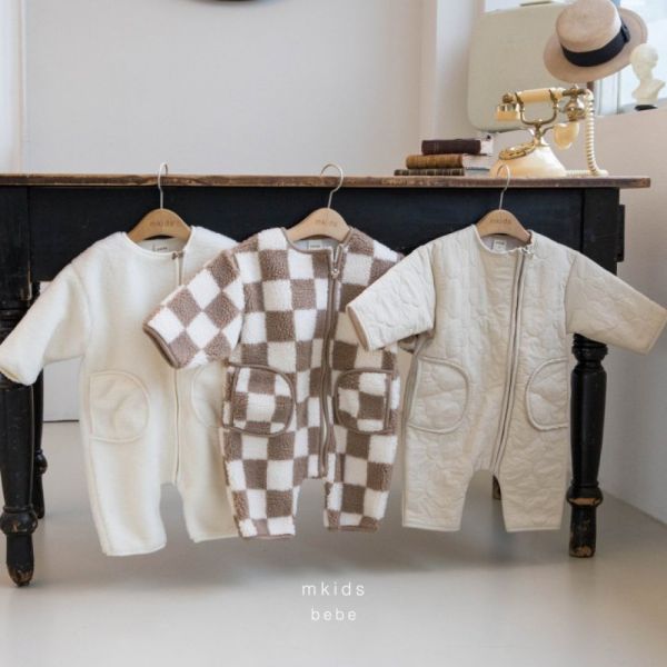 暖呼呼的寶寶拉鏈刷毛包屁衣 帽子另售 