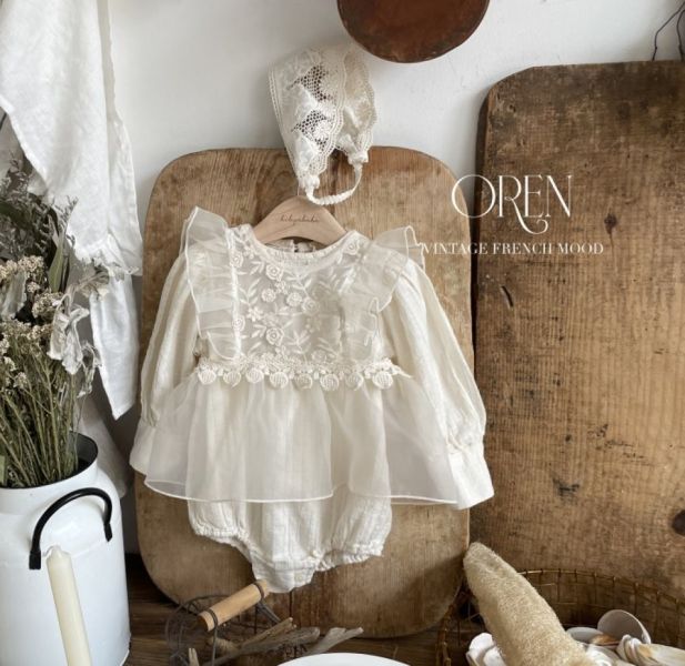 Bebe-玫瑰花朵刺繡背心裙外罩 小配件 
