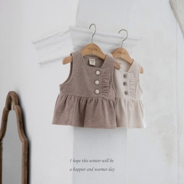 羅紋小荷邊背心 