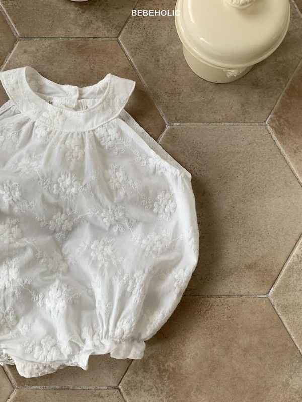 長春藤花紋寶寶款氣質連身服 Bebe holic Korea,韓國童裝,韓國Bebe holic,奶茶系寶寶,女寶穿搭