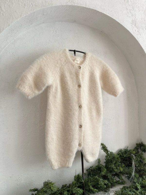 親子系列 棉花糖毛絨針織開衫 寶寶連身衣 
