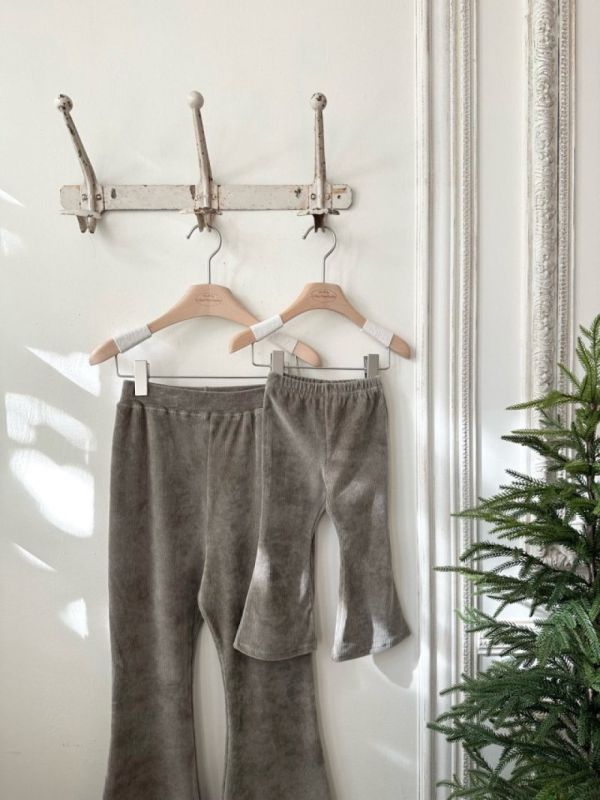 親子系列 羅紋棉質喇叭褲 