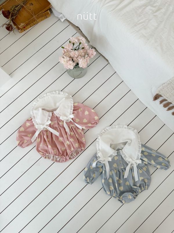 蝴蝶結大翻領愛心連身衣 姊妹裝 