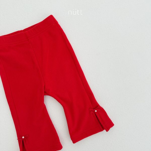 直紋蝴蝶結設計喇叭褲 