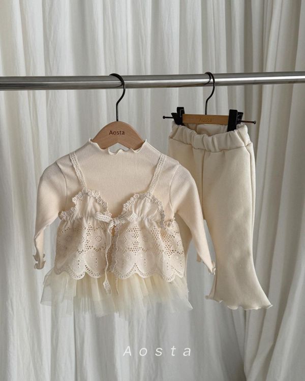 氣質木耳卷彈性長袖蓬蓬裙擺 