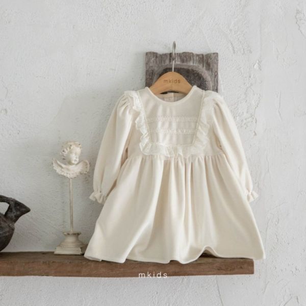 溫柔絲絨法式連衣裙 M kids Korea,laurababy,韓國童裝,聖誕節洋裝,新年