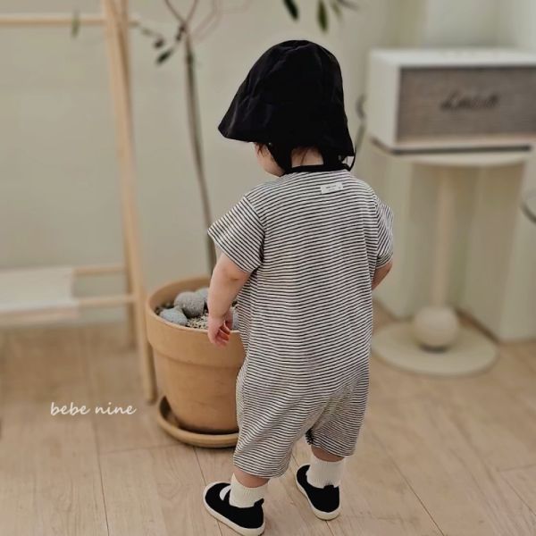 條紋短袖寶寶連身衣 包屁衣 