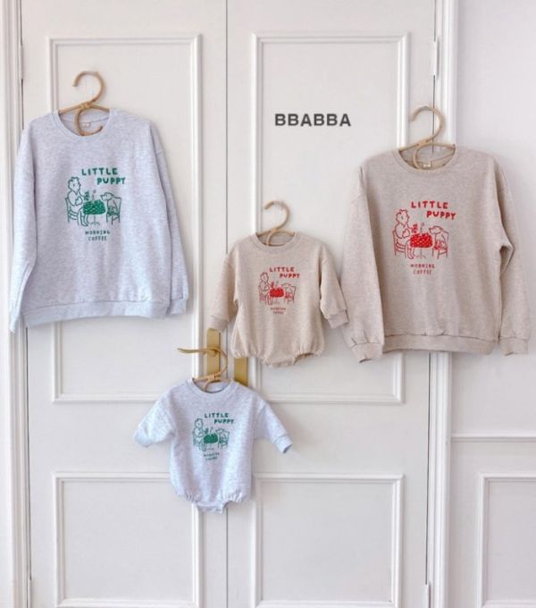 LITTLE PUPPY 可愛親子裝 長袖衛衣 親子裝,BBABBA,大學T,韓國童裝,BBABBA Korea