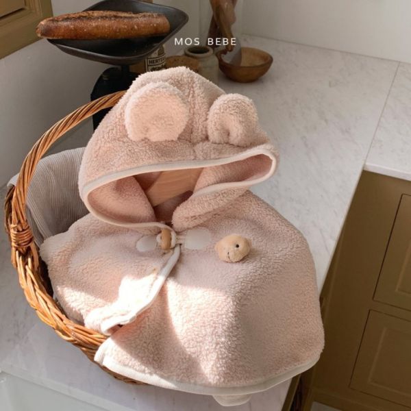 小熊暖呼呼小耳朵披風 韓國童裝,mos bebe
