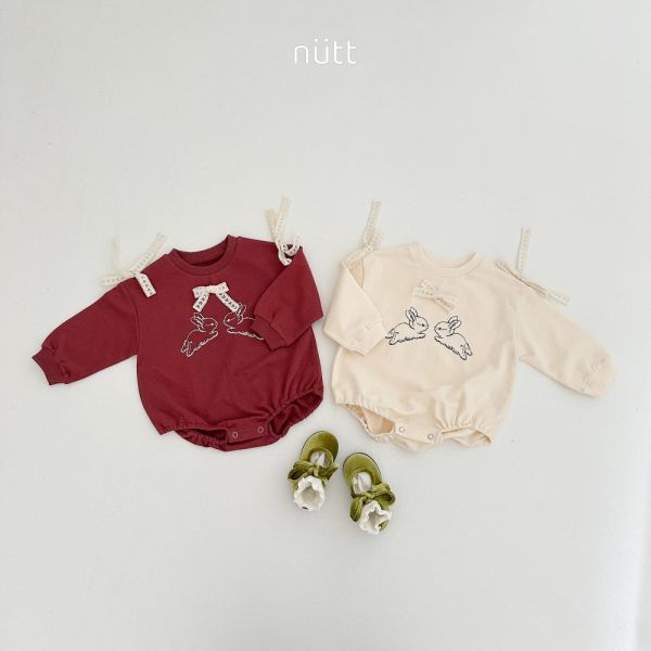 小兔子刺繡蕾絲蝴蝶結長袖包屁衣 姊妹裝 