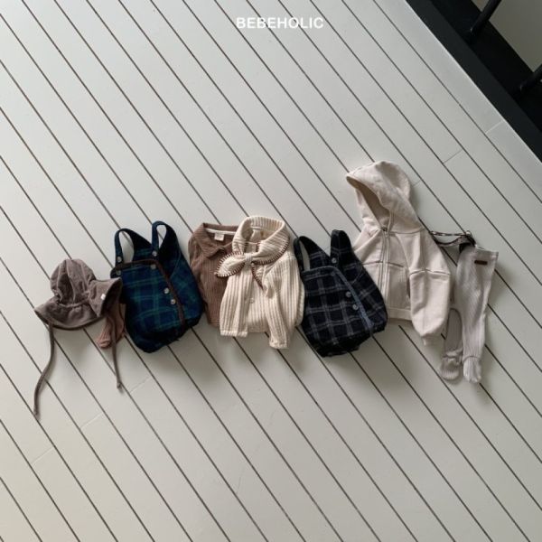 學院格紋吊帶連身褲 