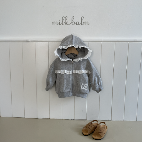 甜美層次蕾絲連帽外套 