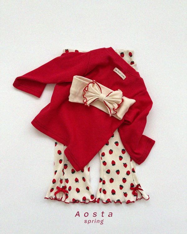 蝴蝶結木耳卷彈性啦叭褲 