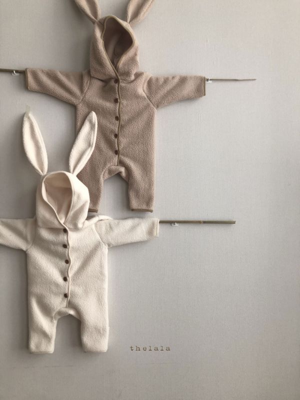 Bebe - 可愛小兔子毛茸茸造型連身服 