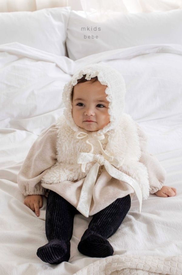 針織小花邊綁帶軟帽 