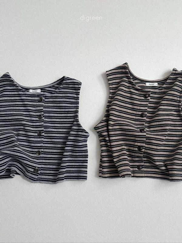 線條紐扣棉質韓系背心 