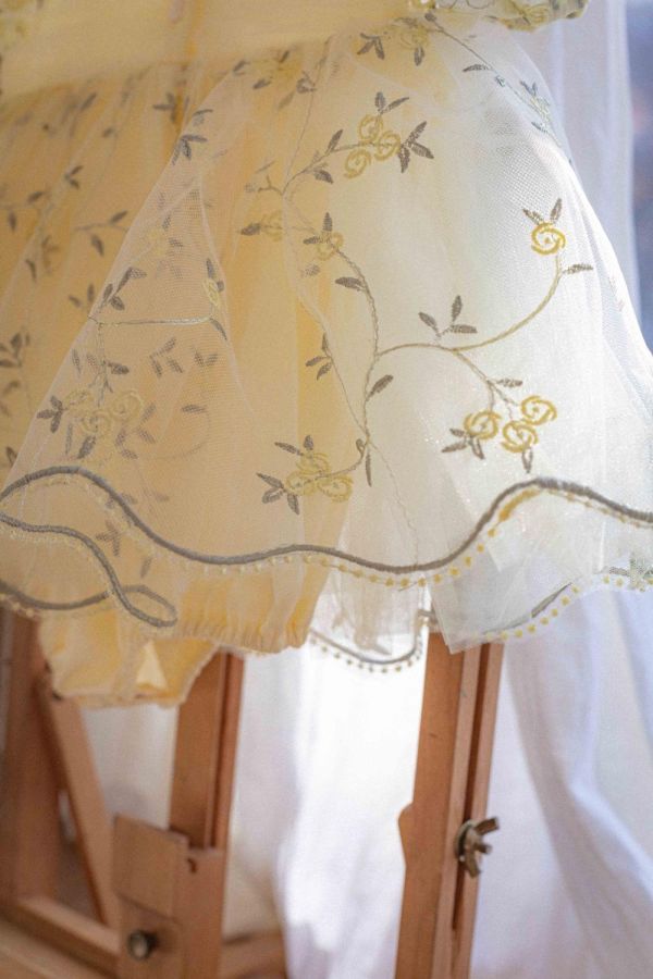 Bebe 童話公主玫瑰刺繡紗裙寶寶套裝 