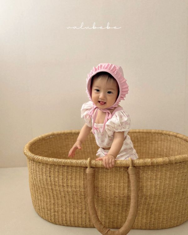 Bebe-小公主袖點點泳裝 衣＋褲（帽子另售） 