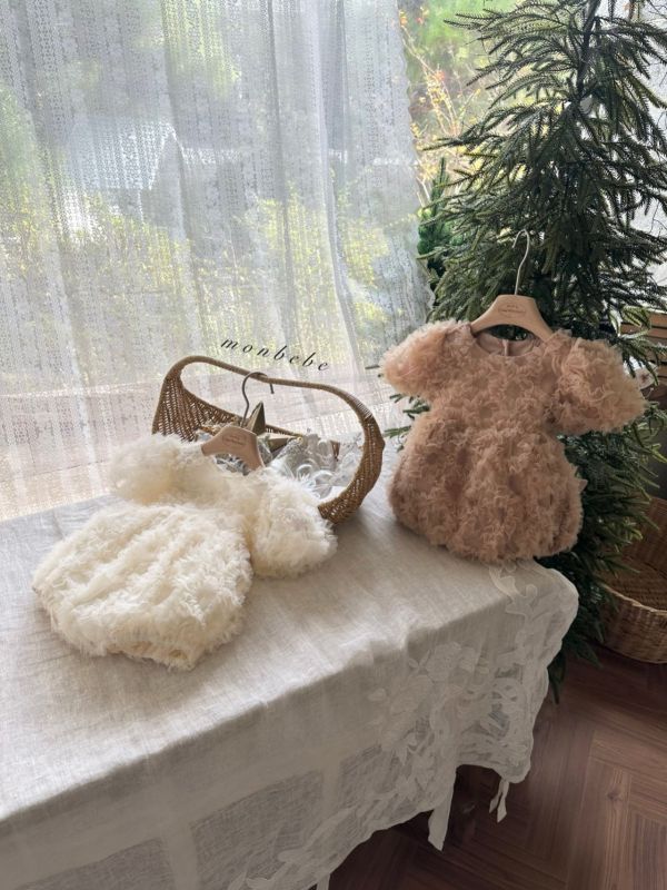 Blanchacha 珊瑚高質感蝴蝶結寶寶連身服 