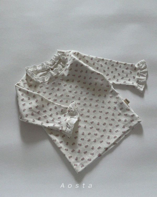 花仙子 小碎花氣質上衣蕾絲領 Aosta,韓國童裝代購,蘿菈衣櫥,Laurababy,韓系童裝,小碎花,Aosta春裝