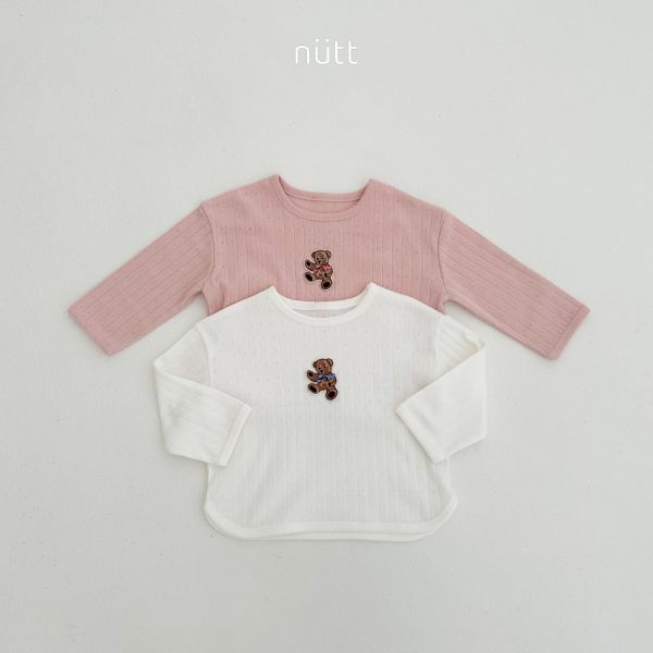 羅紋針織小熊長袖上衣 