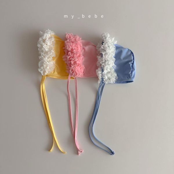 夏日朵朵花超可愛綁繩泳帽 