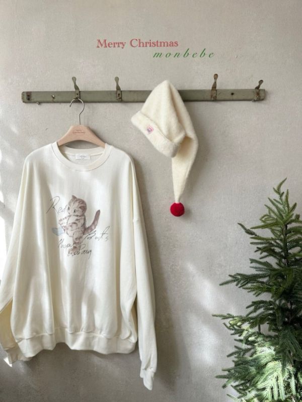 親子系列 貓咪插畫印花長袖衛衣 包屁衣」 