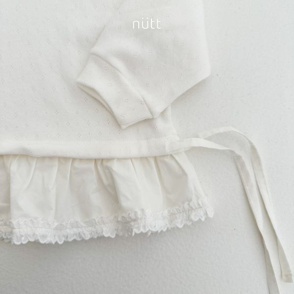 蕾絲下擺氣質長袖上衣 