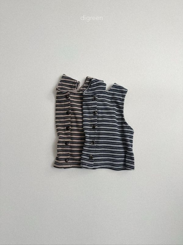 線條紐扣棉質韓系背心 
