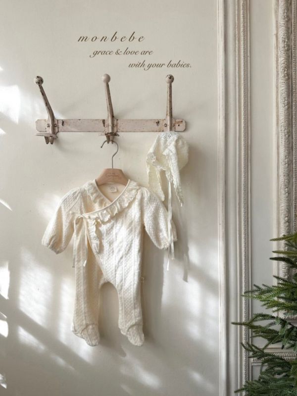 麻花針織紋理寶寶踩腳連身服(帽另售) 