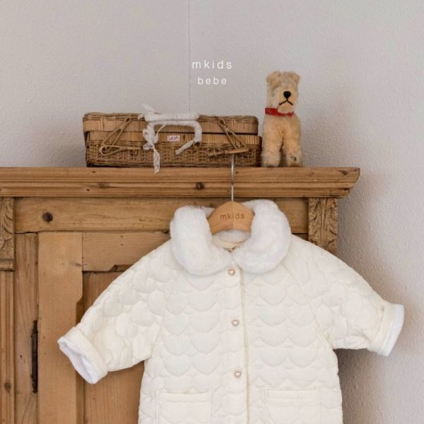 暖呼呼愛心壓紋 寶寶連身衣 