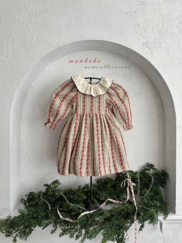 小童款 南法田園風碎花紋理洋裝 姊妹裝 