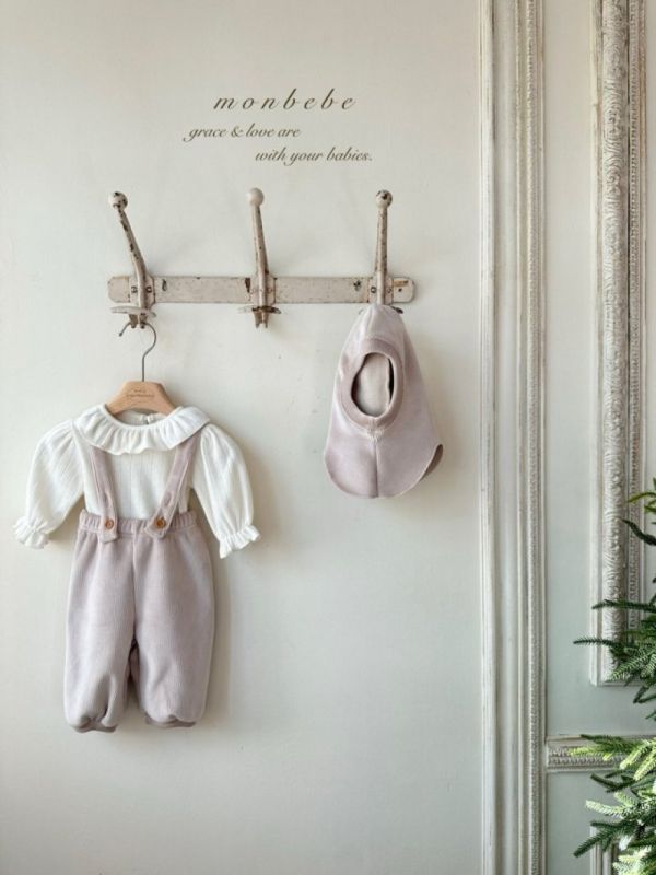 寶寶坑條連帽脖圍 