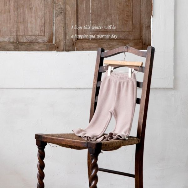 羅紋蝴蝶結喇叭褲 