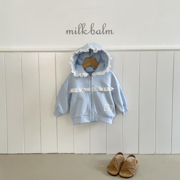 甜美層次蕾絲連帽外套 