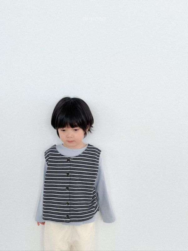 線條紐扣棉質韓系背心 